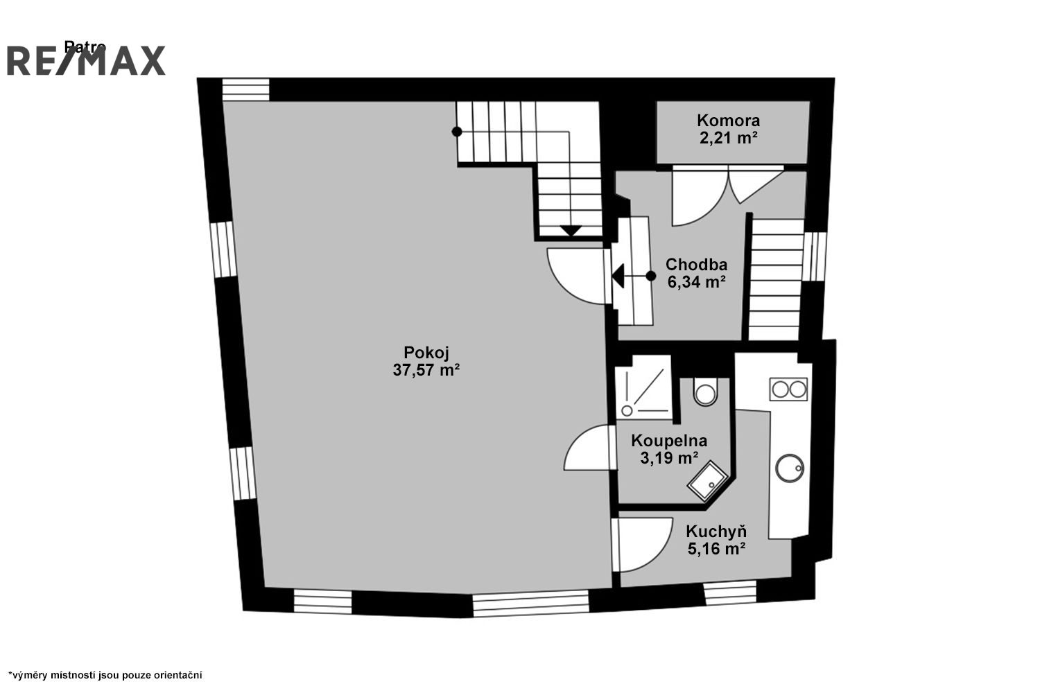 Orientační půdorys patra (2. NP)