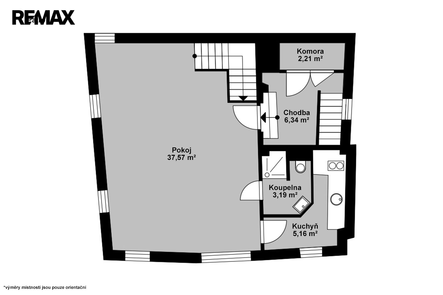 Orientační půdorys patra (2. NP)