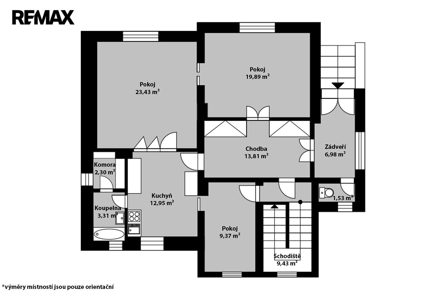 Orientační půdorys přízemí