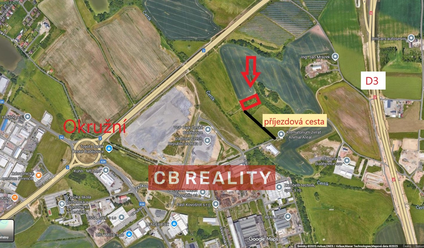 mapa_šipka_cesta_označení
