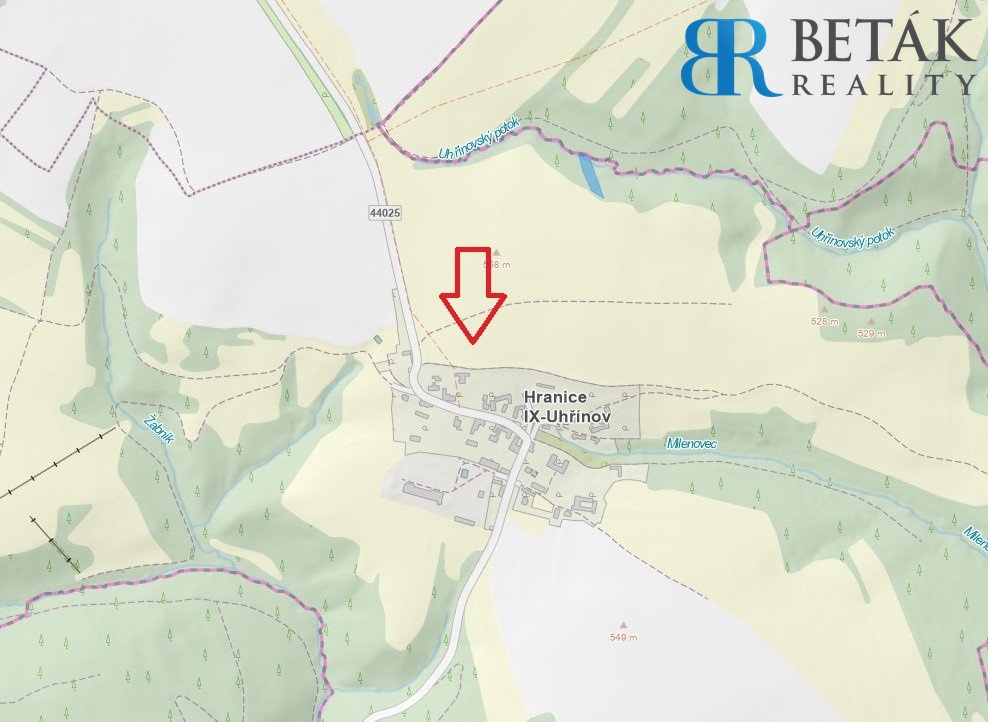 Mapka Uhřínov