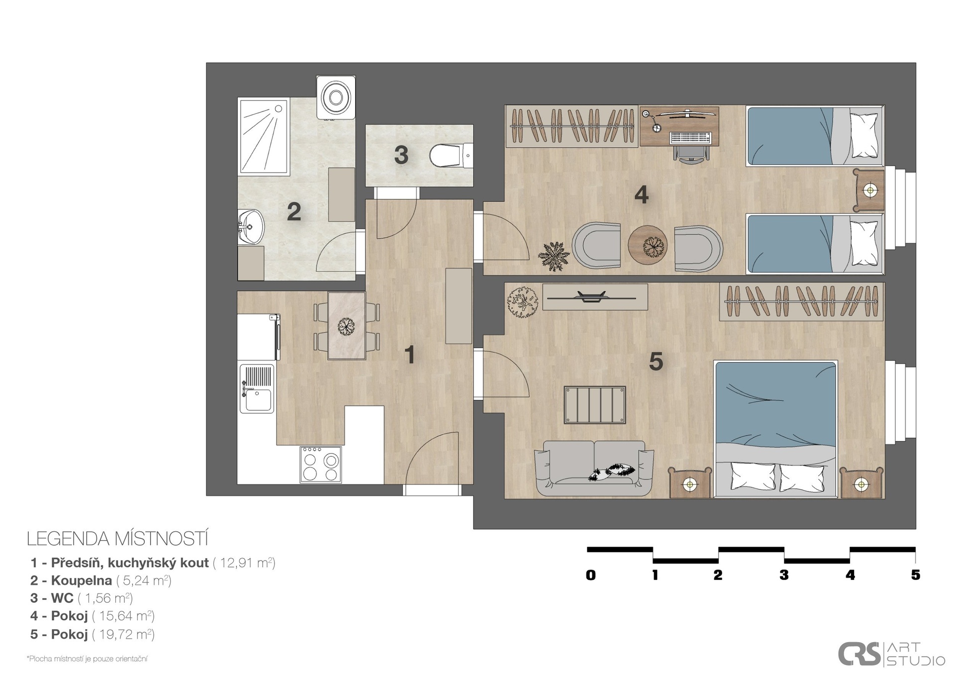 Grafický půdorys bytu