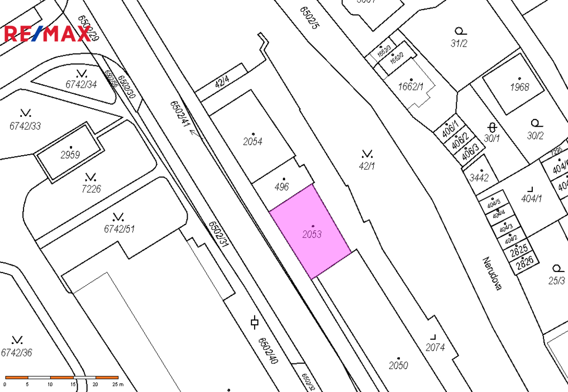 Snímek z katastrální mapy