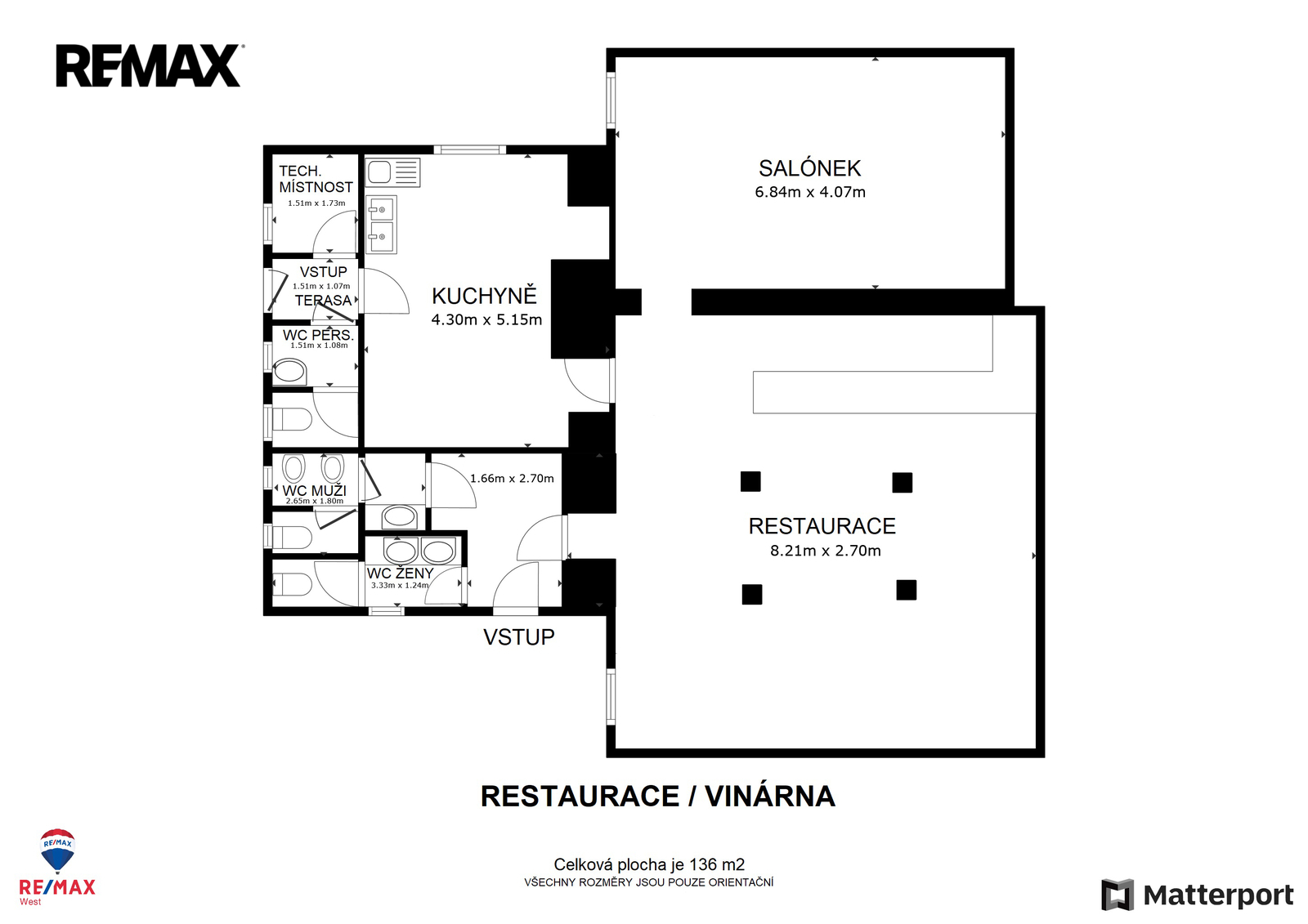 Půdorys restaurace s vinárnou