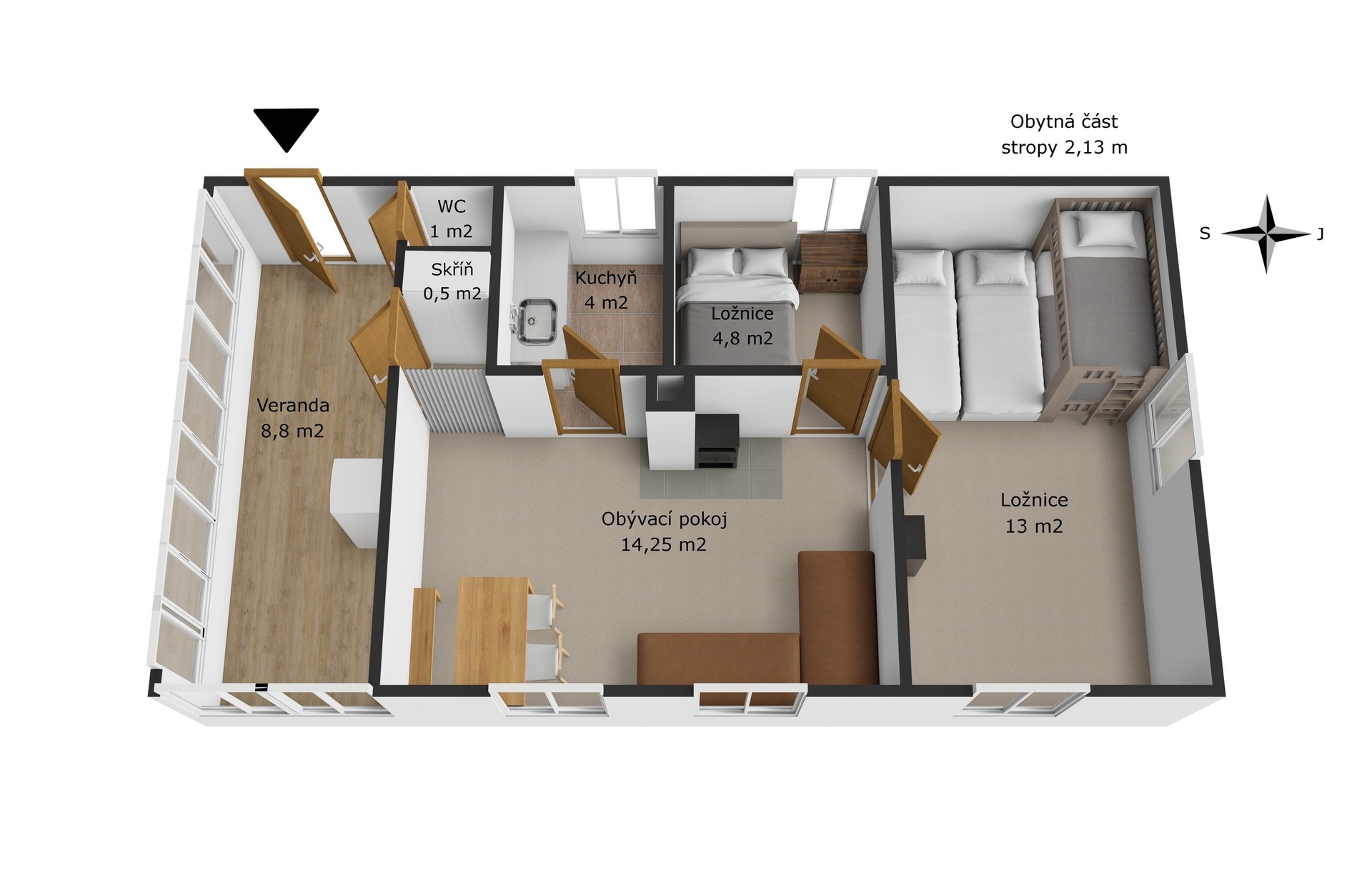 přízemí chata Kácovec