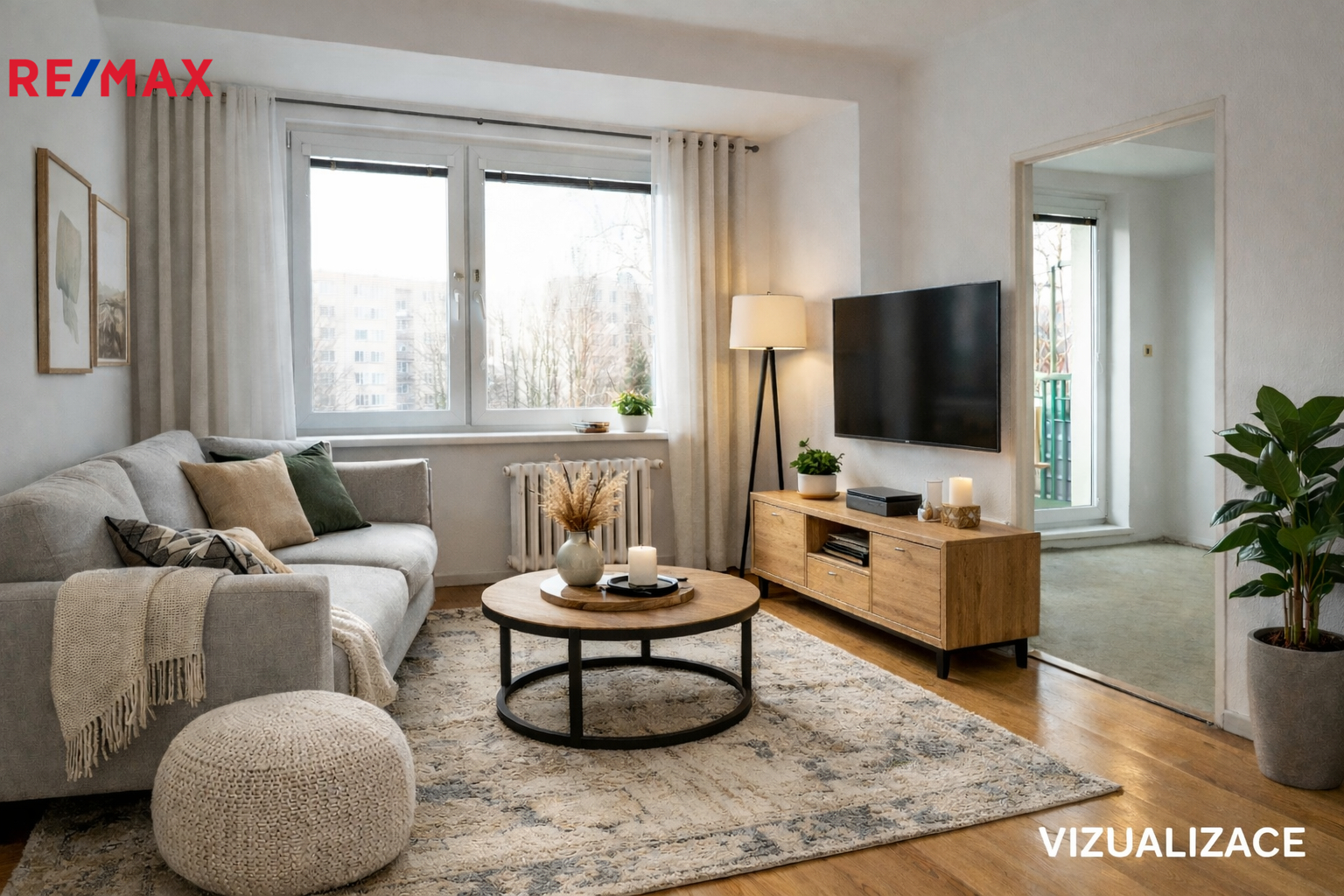 Vizualizace obývací pokoj