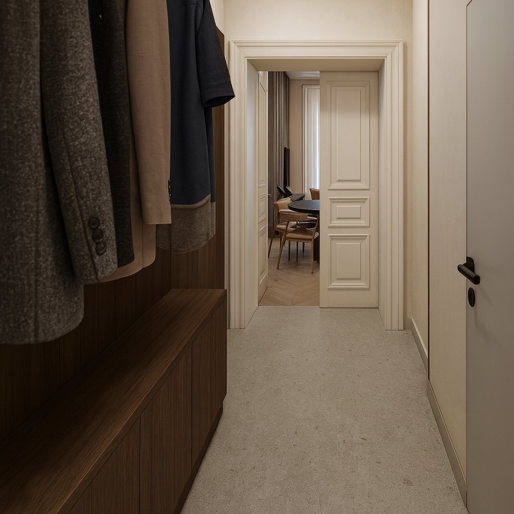 KAR5_vizualizace navrhované_dispoziceA3.1 chodba