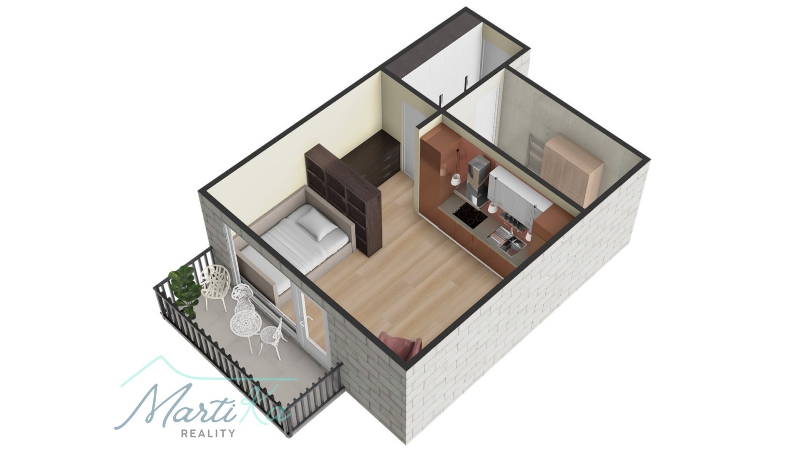 1+kk 31 m&sup2; s balkonem 5 m&sup2; a parkovacím 