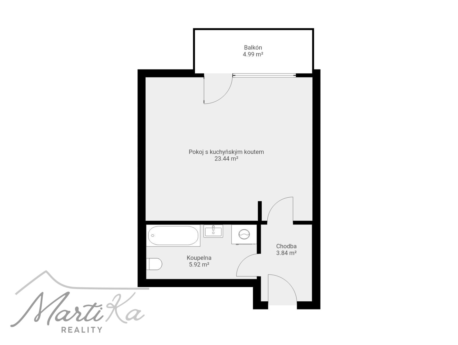 1+kk 31 m&sup2; s balkonem 5 m&sup2; a parkovacím 
