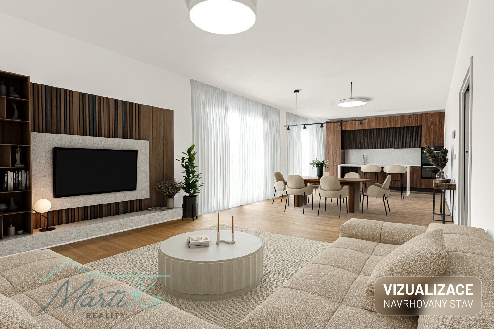 Prodej bytu 4 kk 142 m2 s terasou 23 m2, zahrádkou 157 m2 a 2 parkovacími místy v Úvalech u Prahy