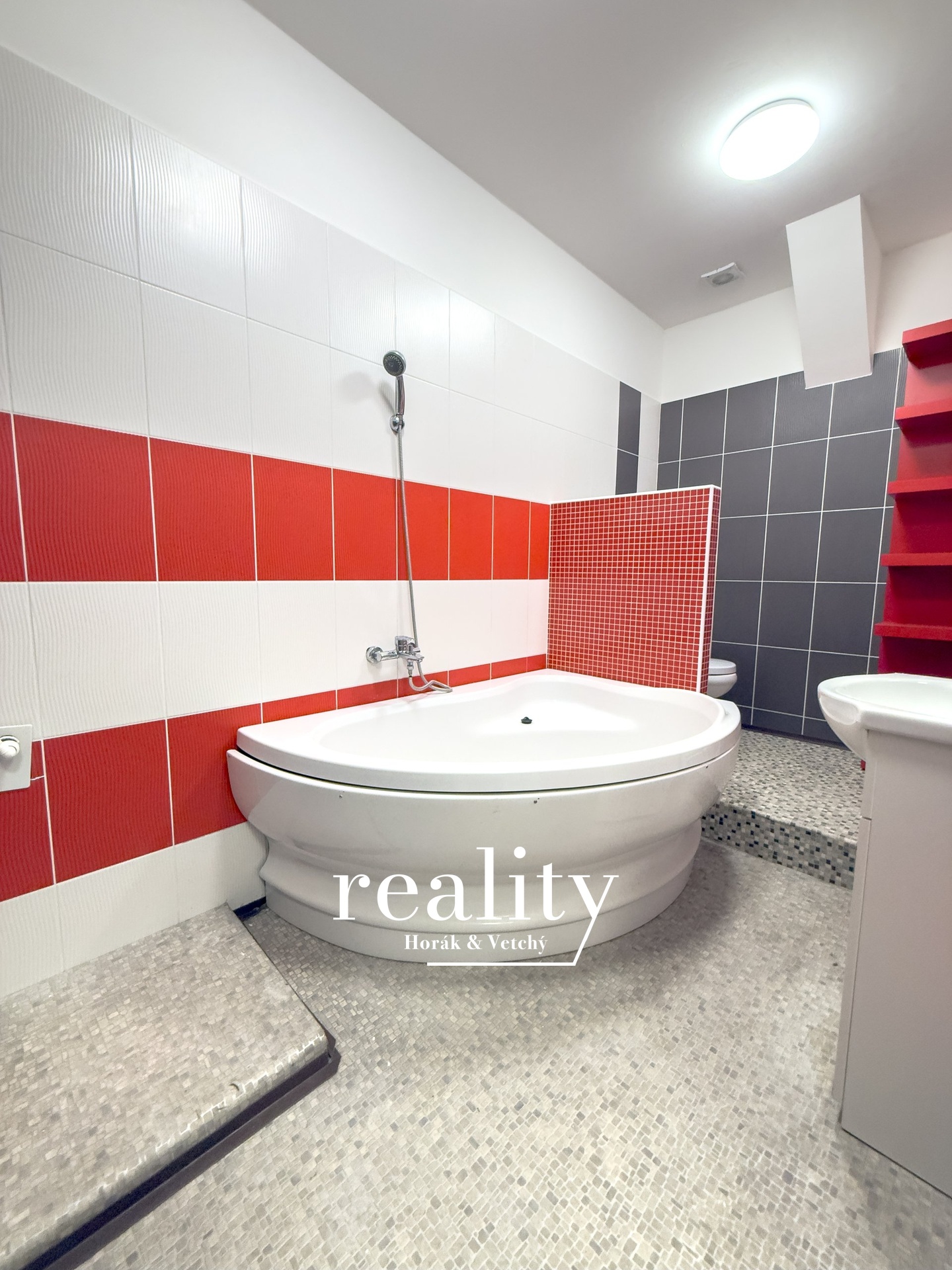 Koupelna s vanou a toaletou