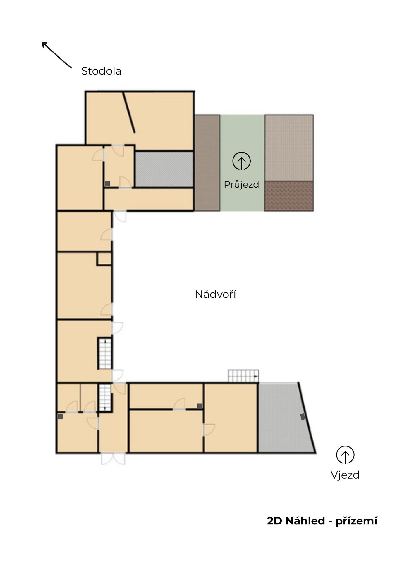 2D Půdorys nemovitosti přízemí