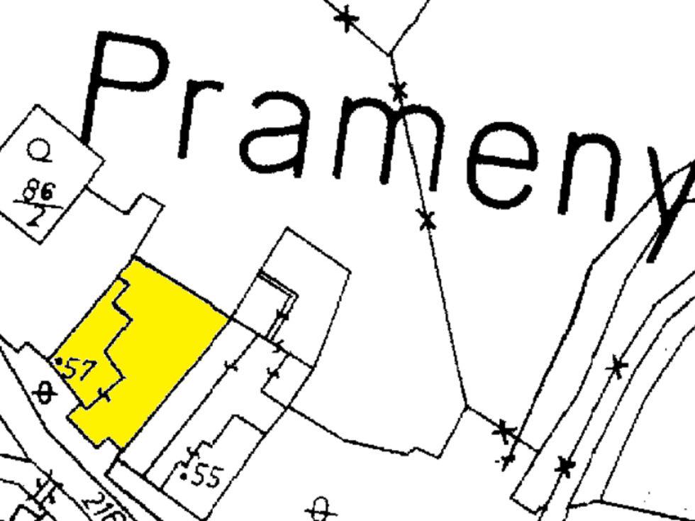 Prodej stavební parcely 1148 m², Prameny