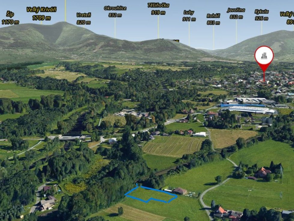 Prodej stavební parcely 1697 m², Frýdlant nad Ostravicí