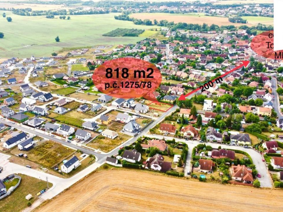 Prodej stavební parcely 818 m², Město Touškov