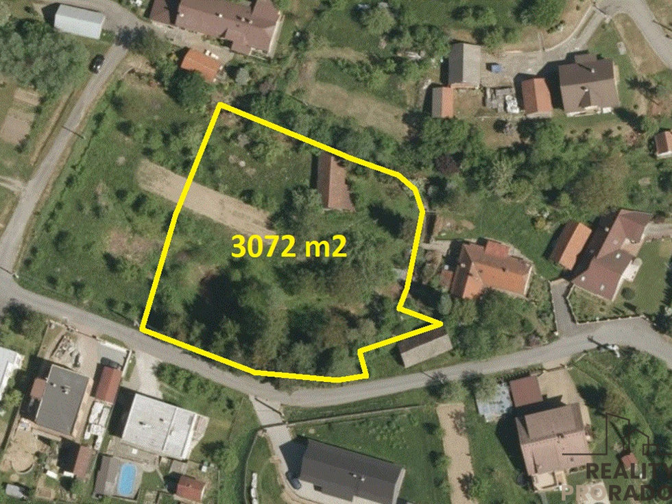 Prodej stavební parcely 3072 m², Horní Lhota