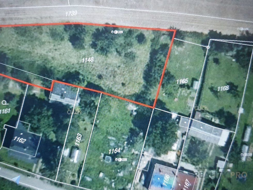 Prodej stavební parcely 1660 m², Grygov