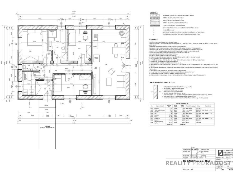 Prodej stavební parcely 870 m², Kamenná