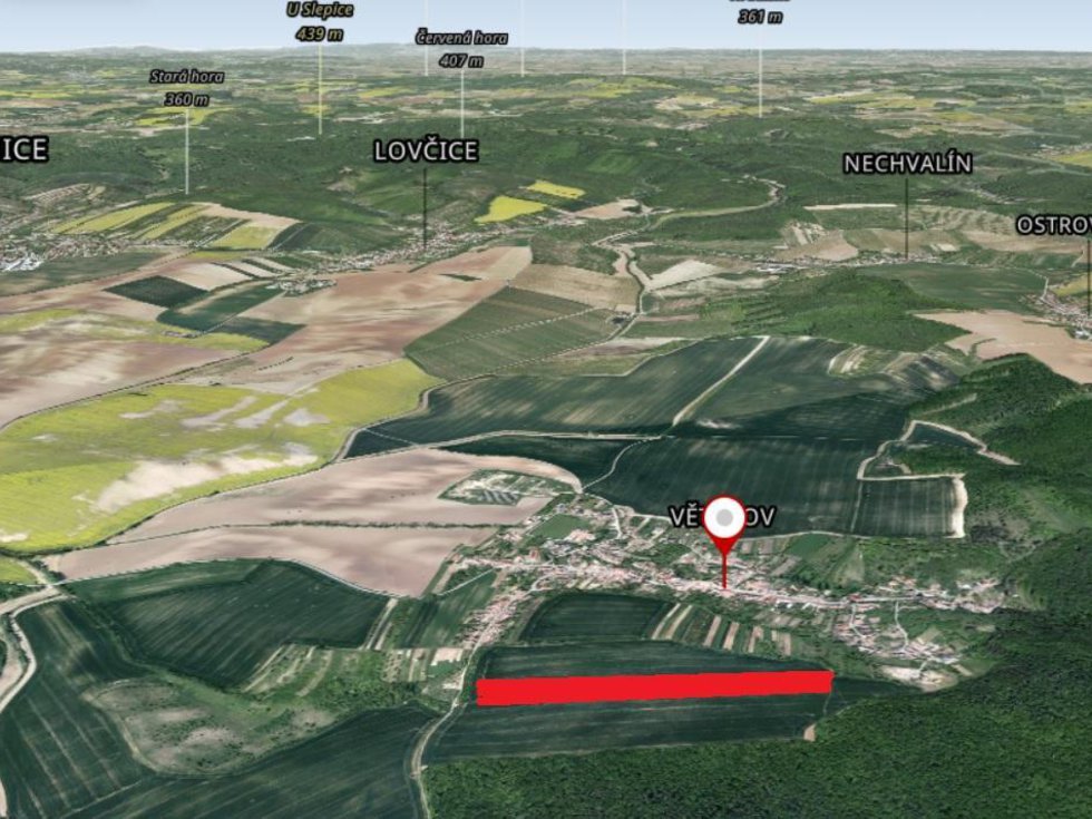 Prodej zemědělské půdy 1347 m², Věteřov