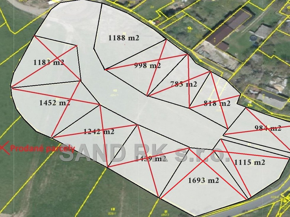 Prodej stavební parcely 1188 m², Vlkanov