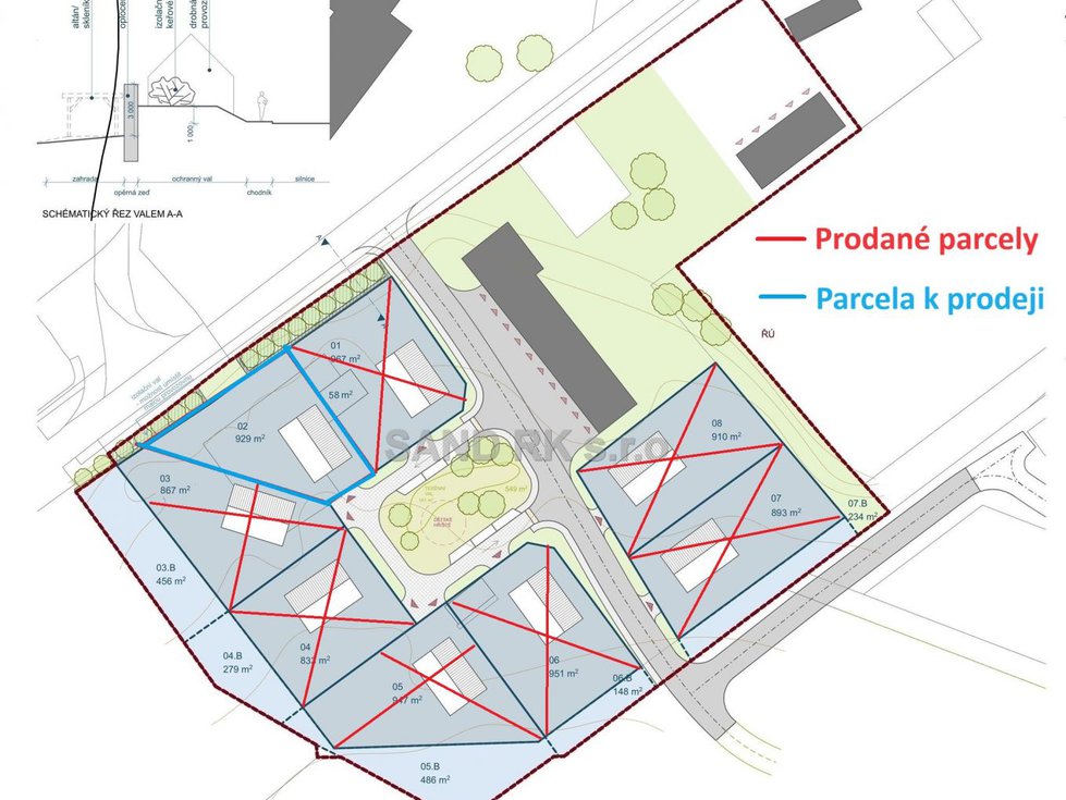 Prodej stavební parcely 929 m², Všeruby