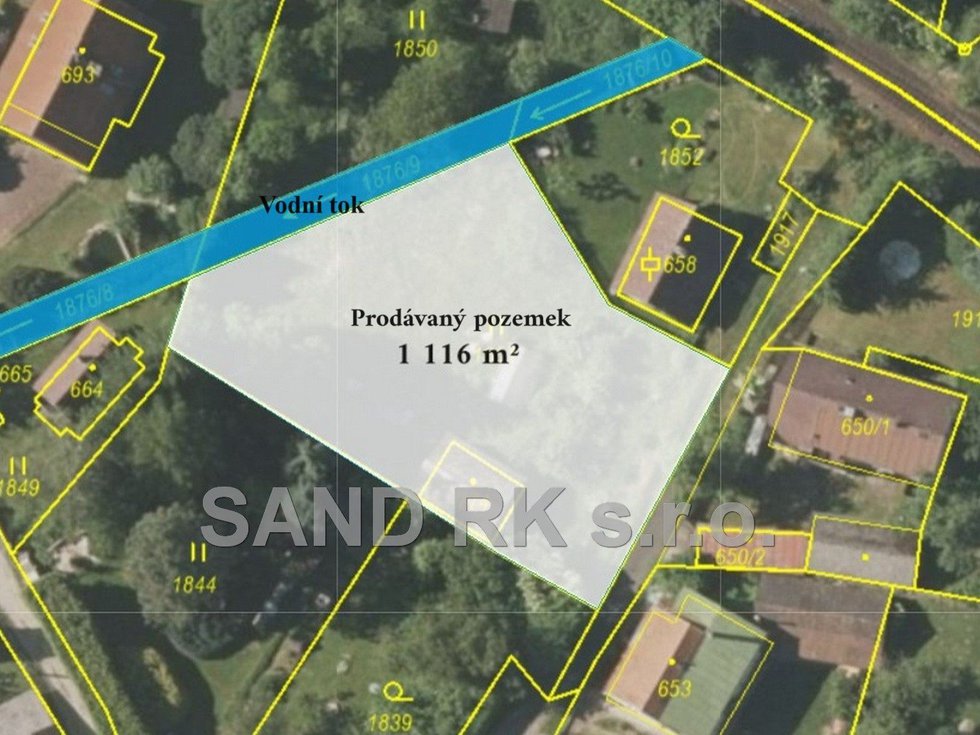 Prodej stavební parcely 1116 m², Trhanov