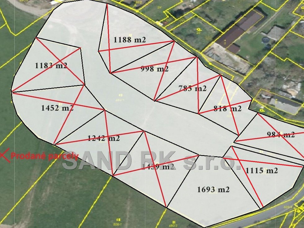 Prodej stavební parcely 1115 m², Vlkanov