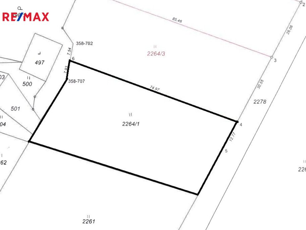 Prodej stavební parcely 2674 m², Zlaté Hory