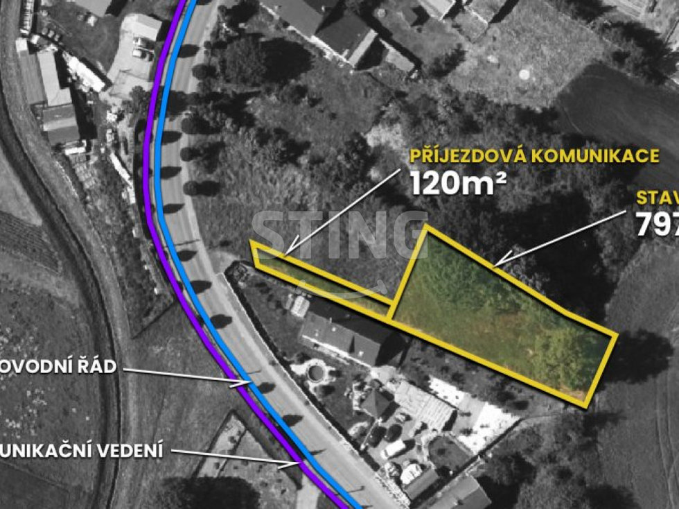 Prodej stavební parcely 797 m², Třebom