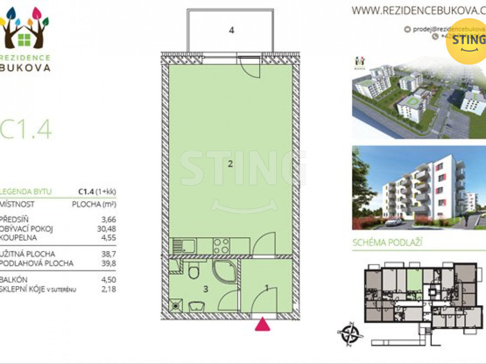 Pronájem bytu 1+kk, garsoniery 46 m², Jihlava