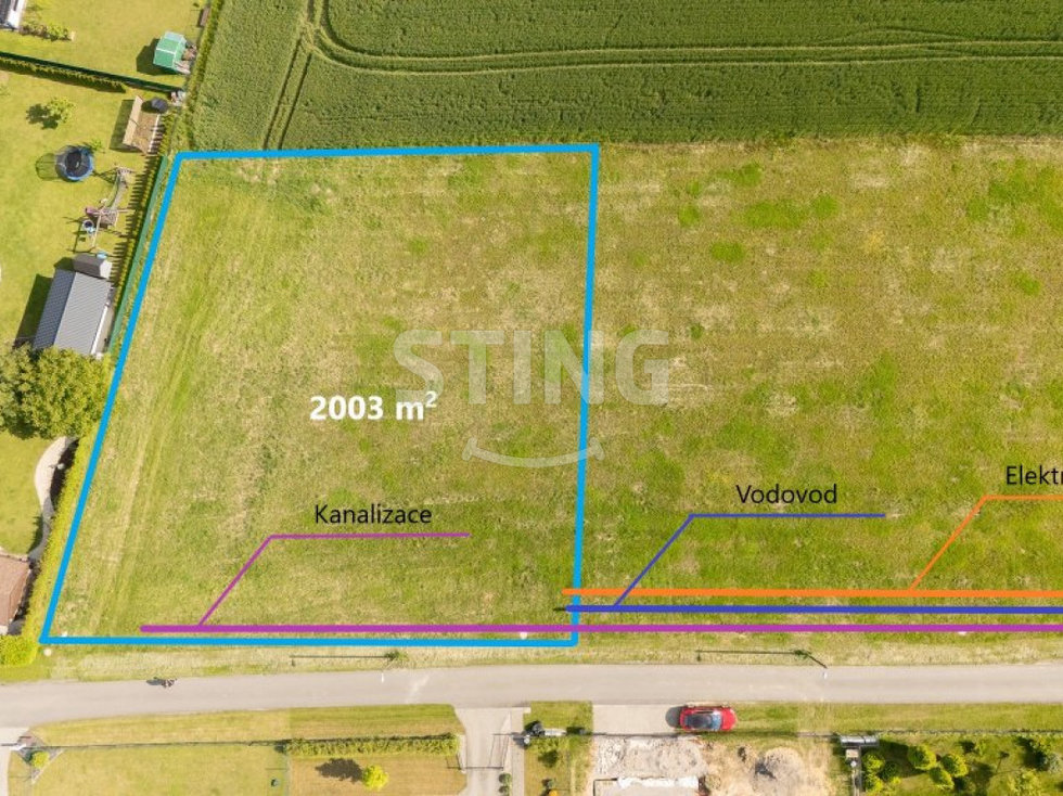 Prodej stavební parcely 2000 m², Albrechtice