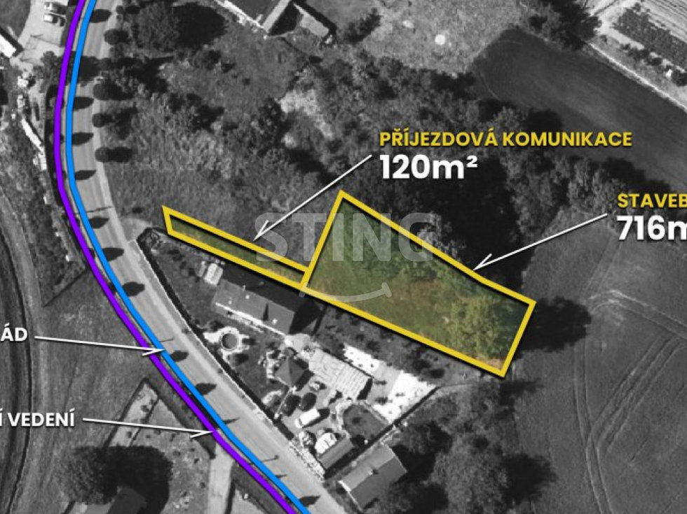Prodej stavební parcely 797 m², Třebom