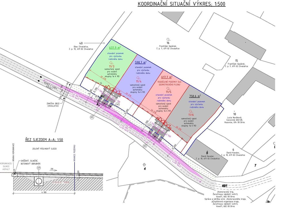 Prodej stavební parcely 2985 m², Chvalatice