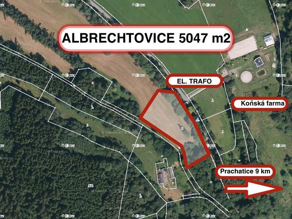 Prodej stavební parcely 5047 m², Záblatí