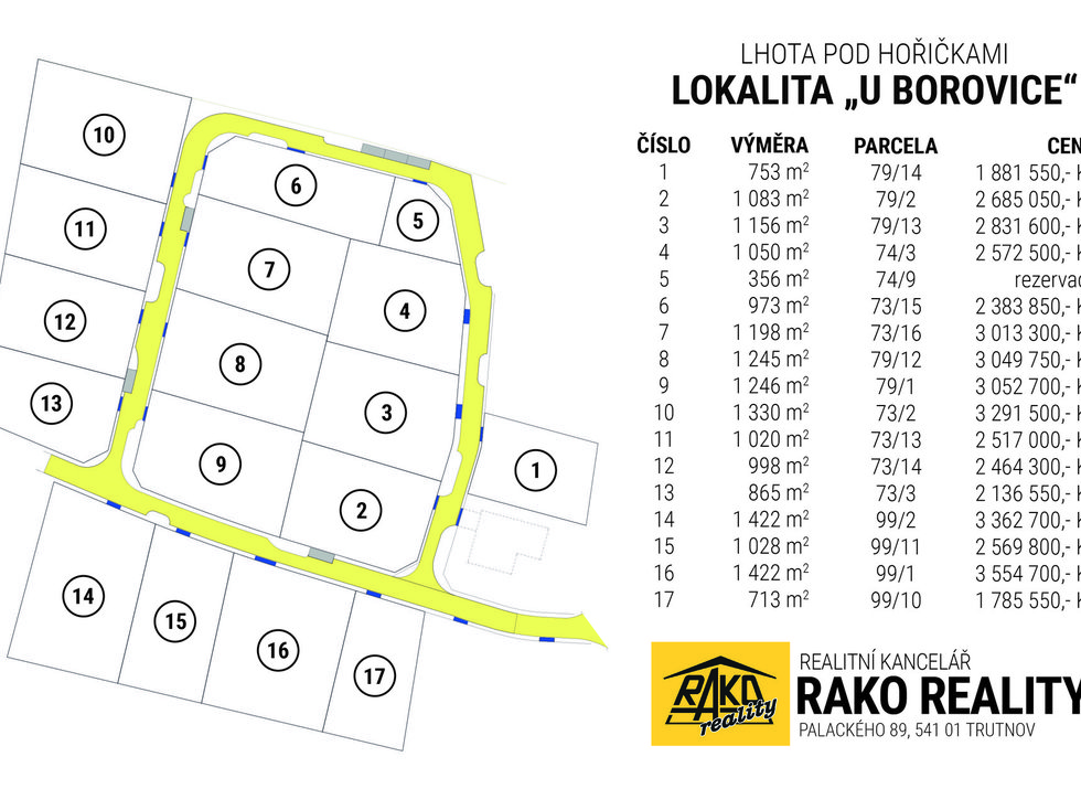 Prodej stavební parcely 1422 m², Lhota pod Hořičkami