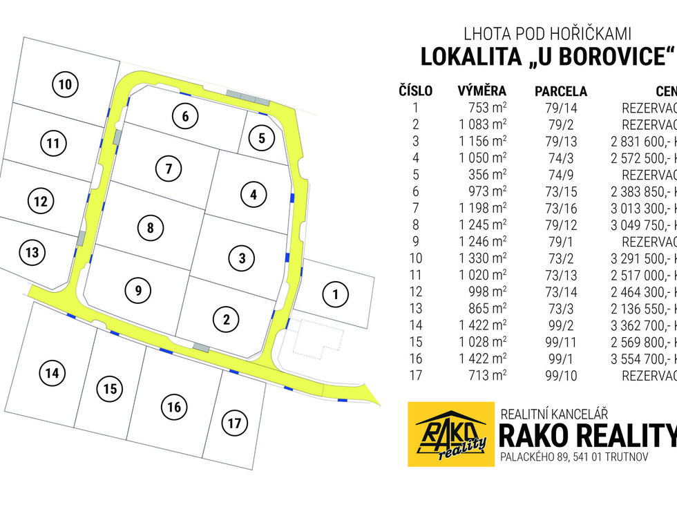 Prodej stavební parcely 1422 m², Lhota pod Hořičkami