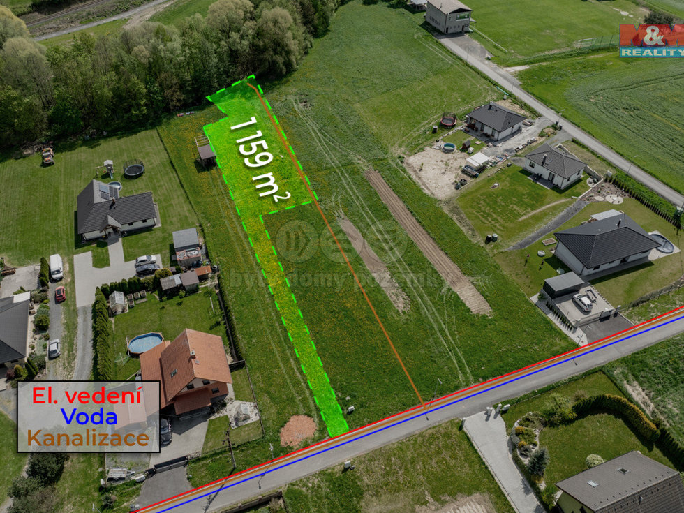 Prodej stavební parcely 1196 m², Branky
