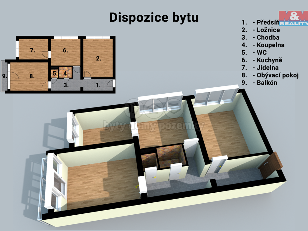 Prodej bytu 2+1 60 m², Zlín