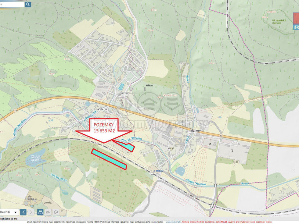 Prodej zemědělské půdy 15653 m², Málkov