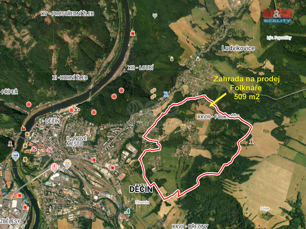 Prodej zahrady 509 m², Děčín