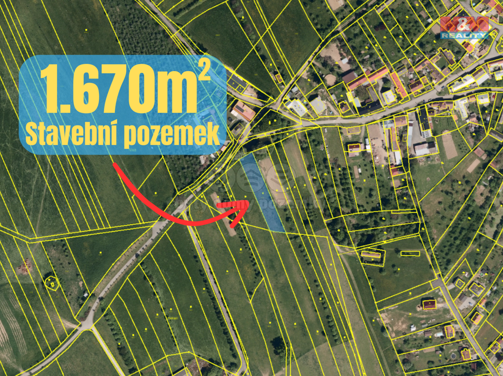 Prodej stavební parcely 1670 m², Police