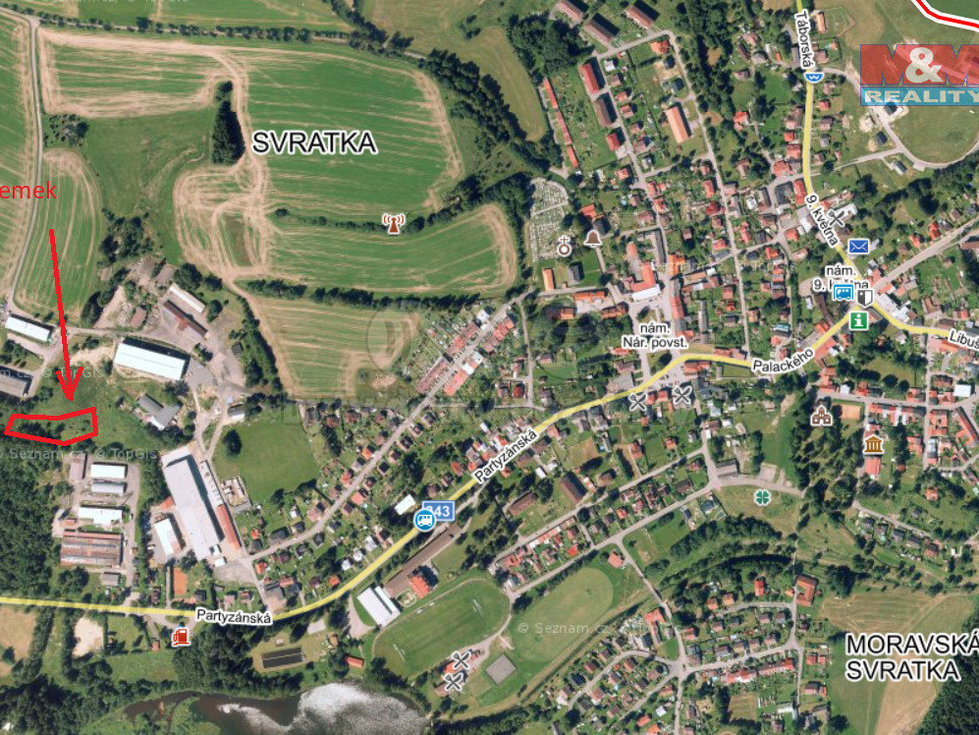 Prodej komerčního pozemku 4523 m², Svratka