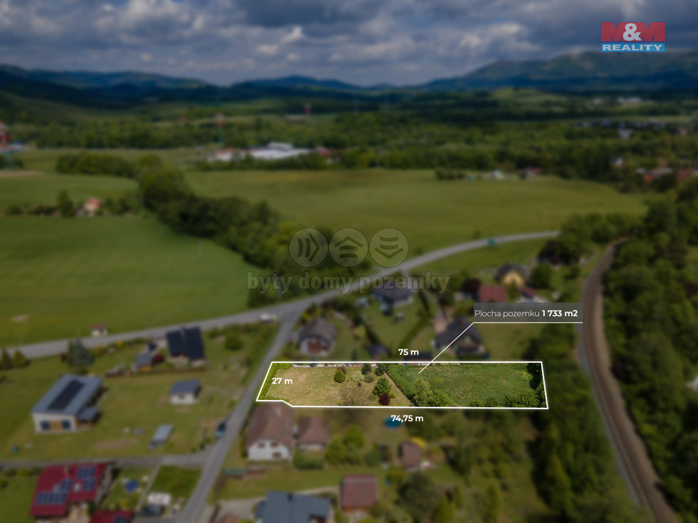 Prodej stavební parcely 1733 m², Lichnov