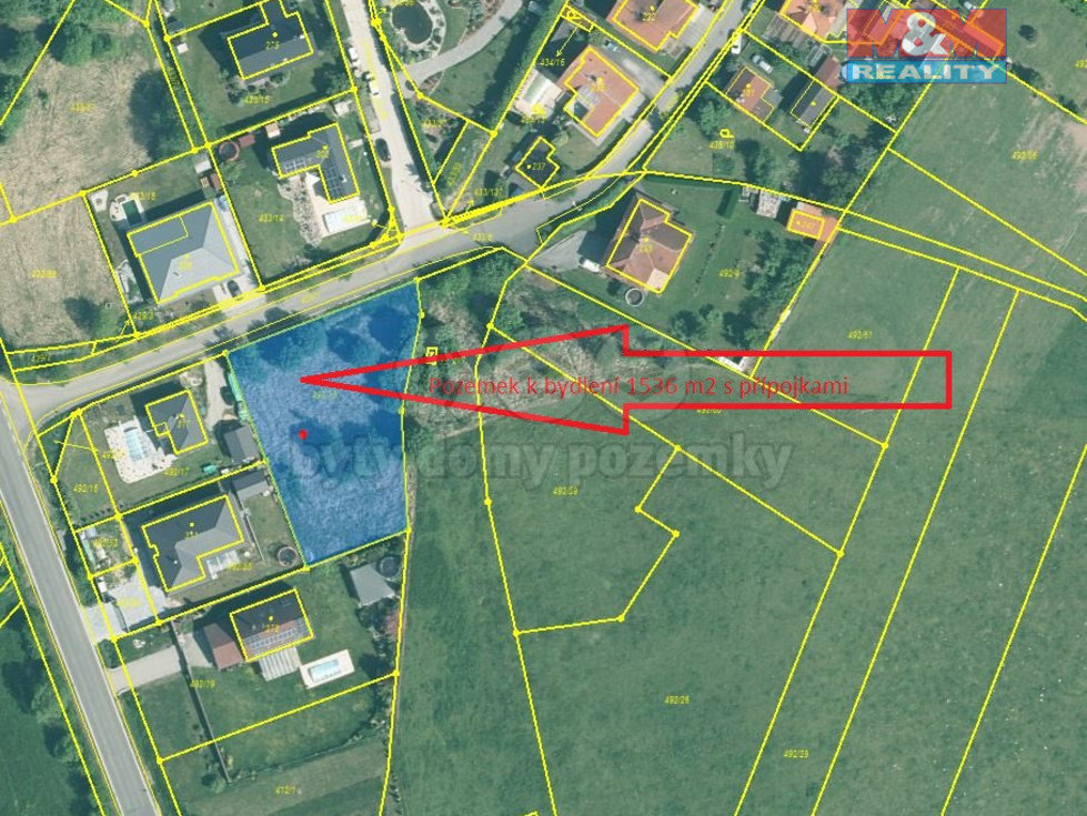 Prodej stavební parcely 1536 m², Písek