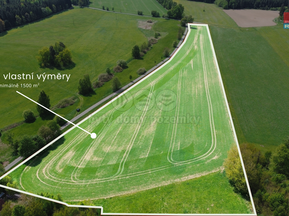 Prodej stavební parcely 1500 m², Včelnička