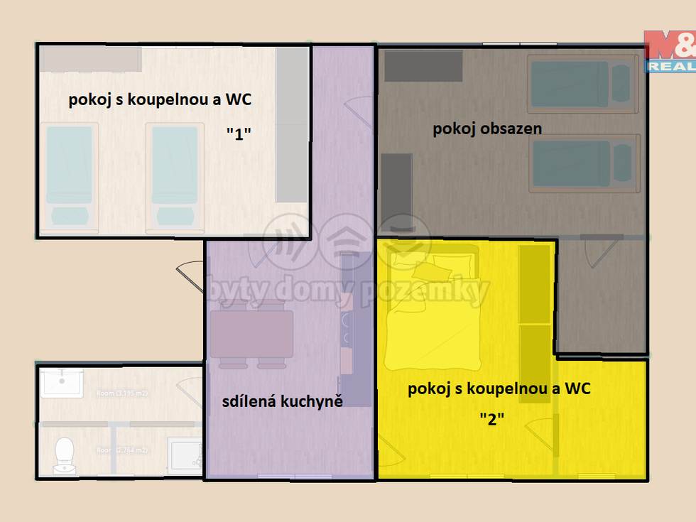 Pronájem bytu 1+kk, garsoniery 25 m², Vamberk