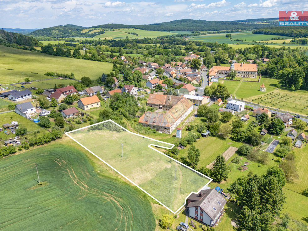 Prodej stavební parcely 4041 m², Červené Poříčí