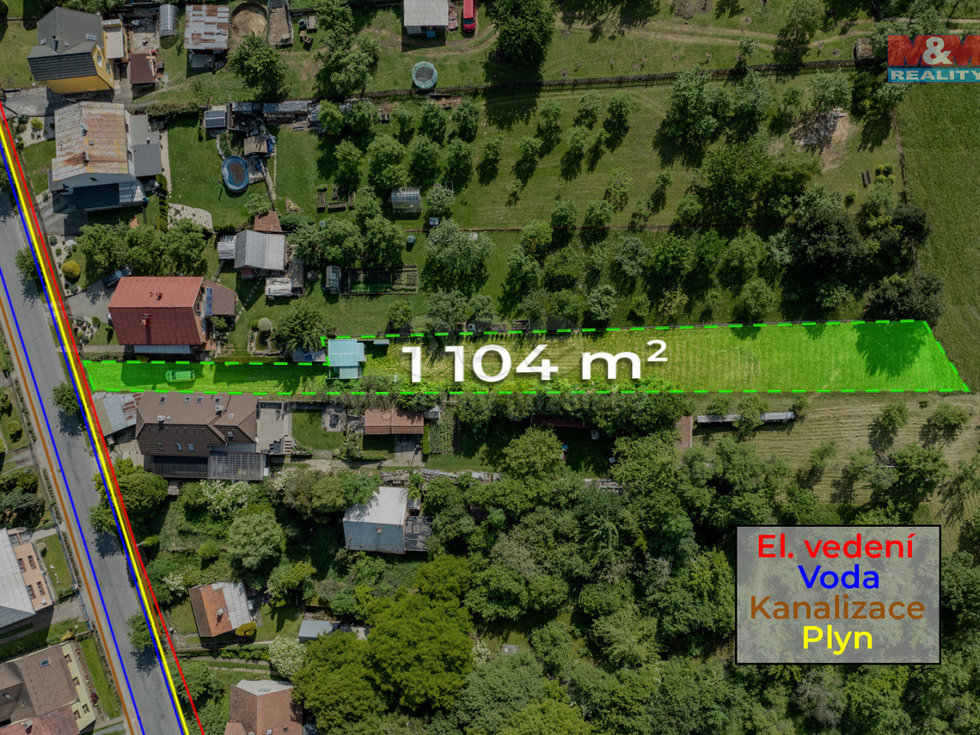 Prodej stavební parcely 1104 m², Loučka