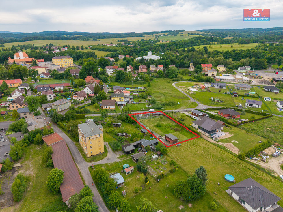 Prodej stavební parcely 1624 m², Hazlov