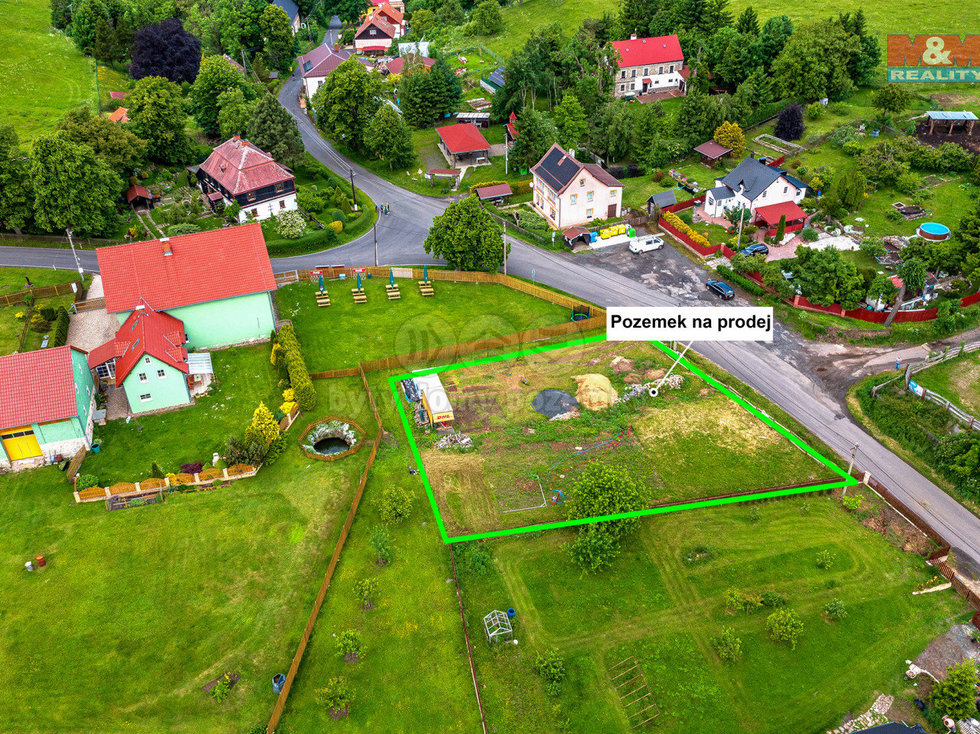 Prodej stavební parcely 1163 m², Verneřice